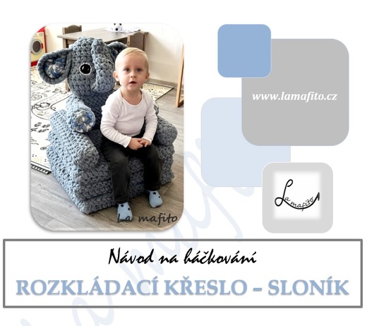 Slon křesílko - rozkládací -návod-